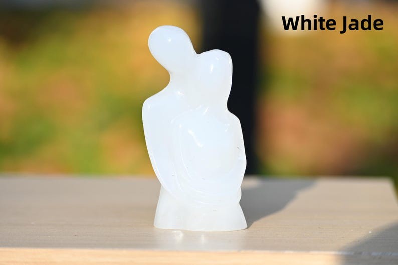3″ Natural Quartz carved Lovers Reiki Healing Crystal Decor Ornament Gift 1pc
