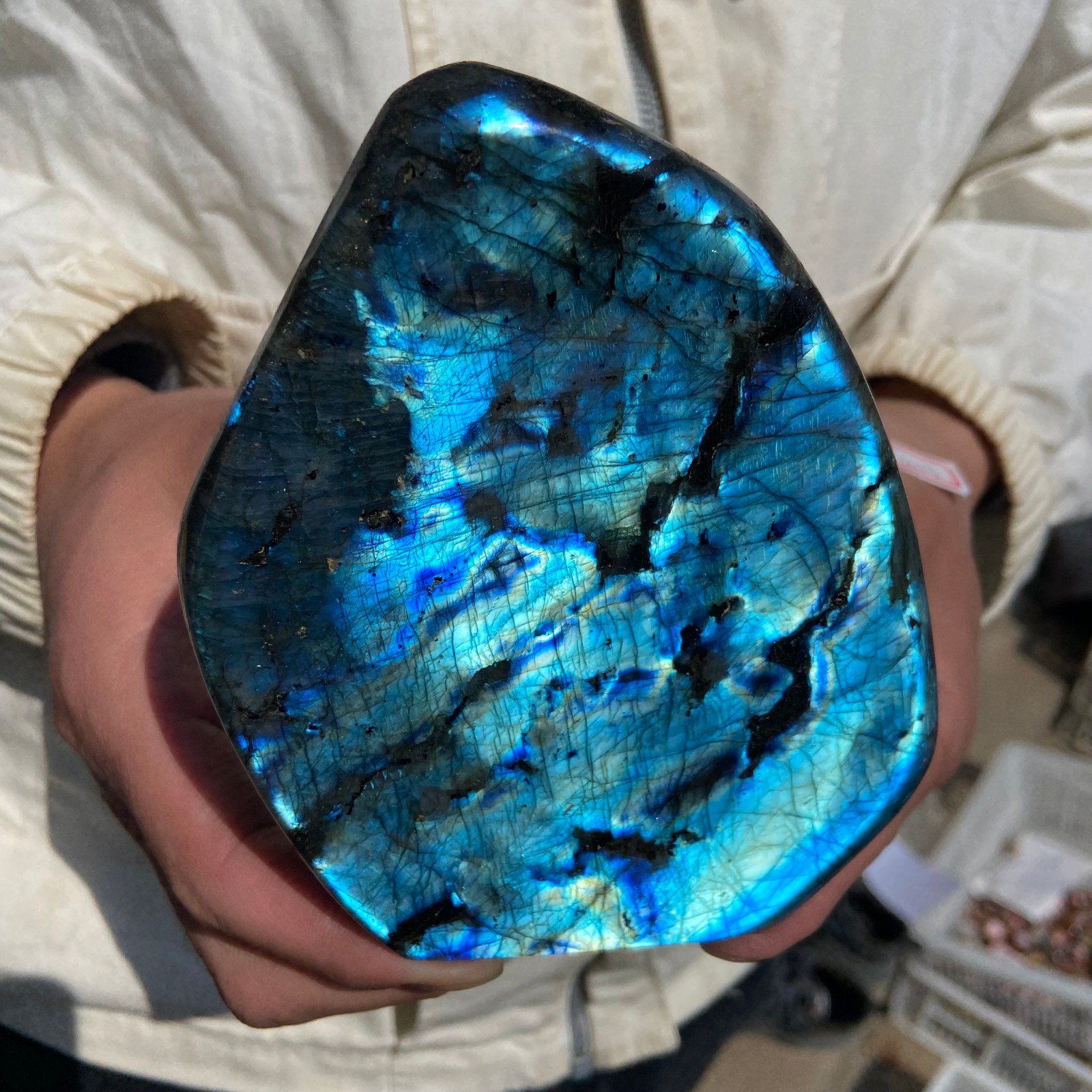 2.6lb Natural Gorgeous Labradorite Quartz Crystal Stone Specimen Healing
