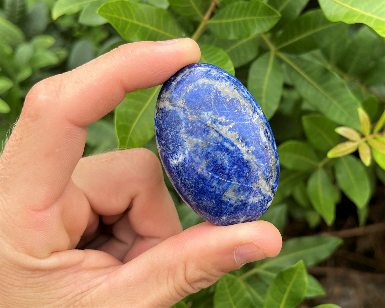 Lapis Palm Stone MEDIUM, 2.5 – 3″ (Lapis Lazuli Polished Gemstone Worry Stone)