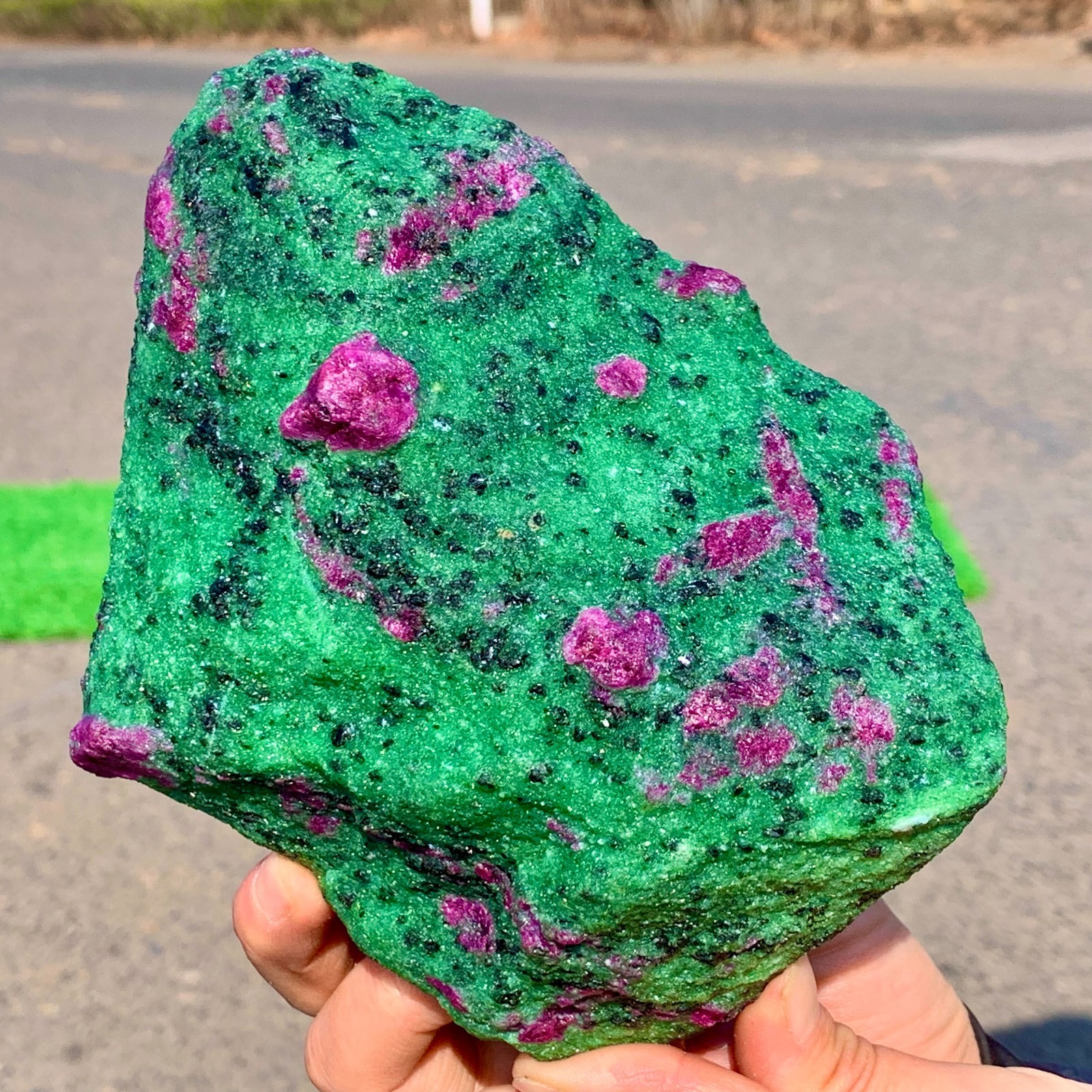 3.5LB Natural green Ruby zoisite (anylite) crystal Chakra Healing Energy