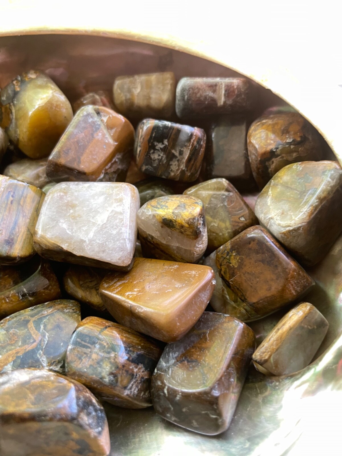 3X Nellite Honey Stone Tumbled Stone 15-20mm Reiki Healing Crystal Piertersite