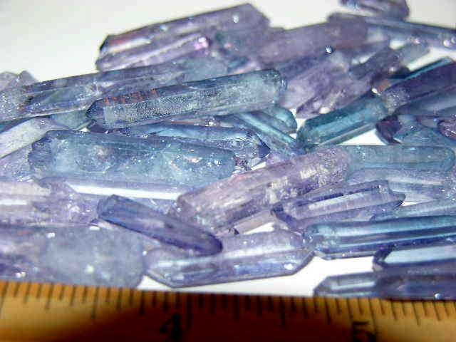 Lavender Aura terminated quartz crystals 1.75 – 0.75 inch 4 crystals per lot