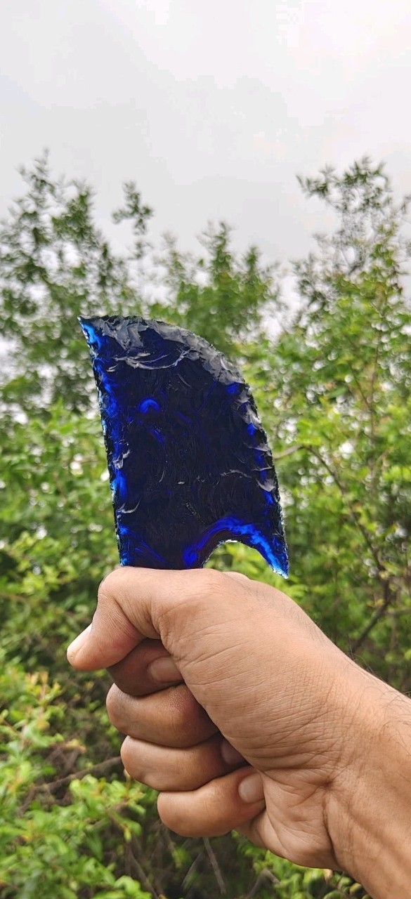 Dark Blue Obsidian Knife