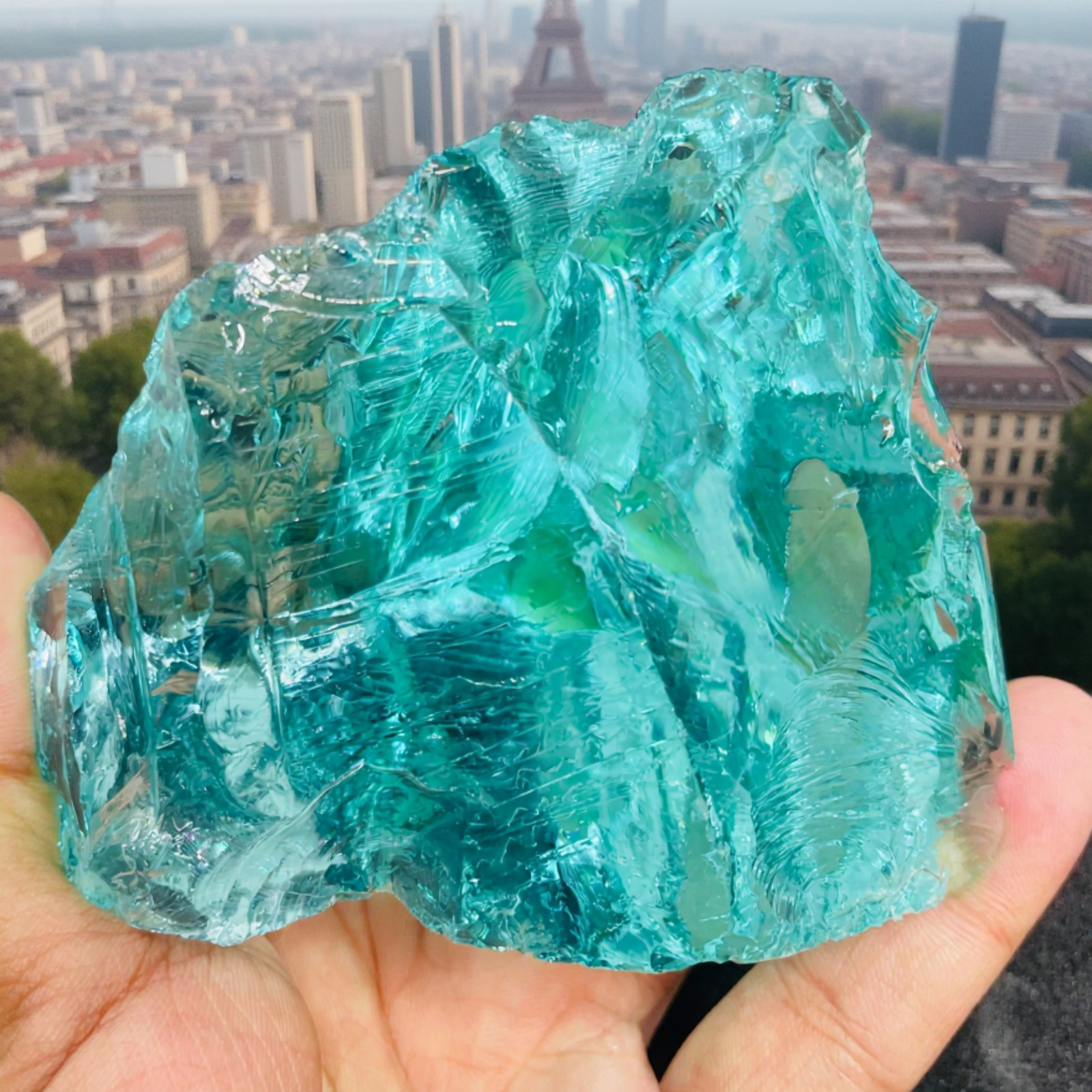 Raw Aqua Blue Obsidian Gemstone 410-610 CT Meditation Crystal for Chakra Energy