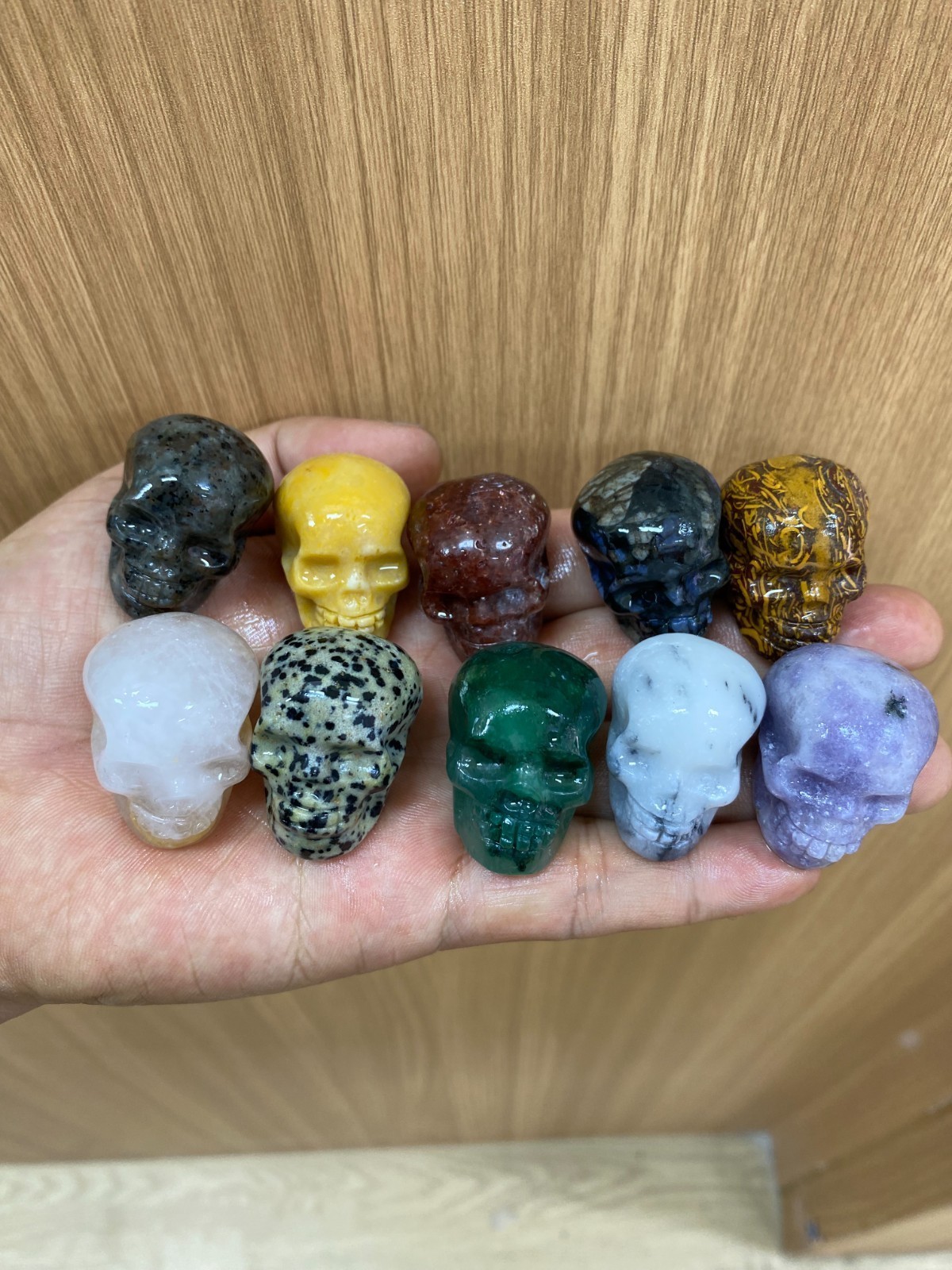 50pc Natural Mixed Quartz hand Carved skull crystal Reiki healing Gift Decor