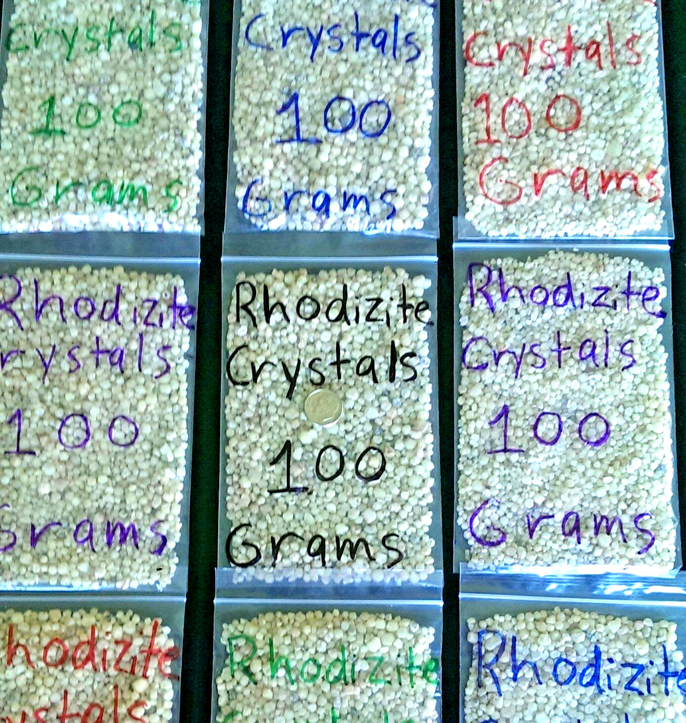 RHODIZITE CRYSTALS-100 Grams of Wholesale B Grade Crystals. Great Color and Size