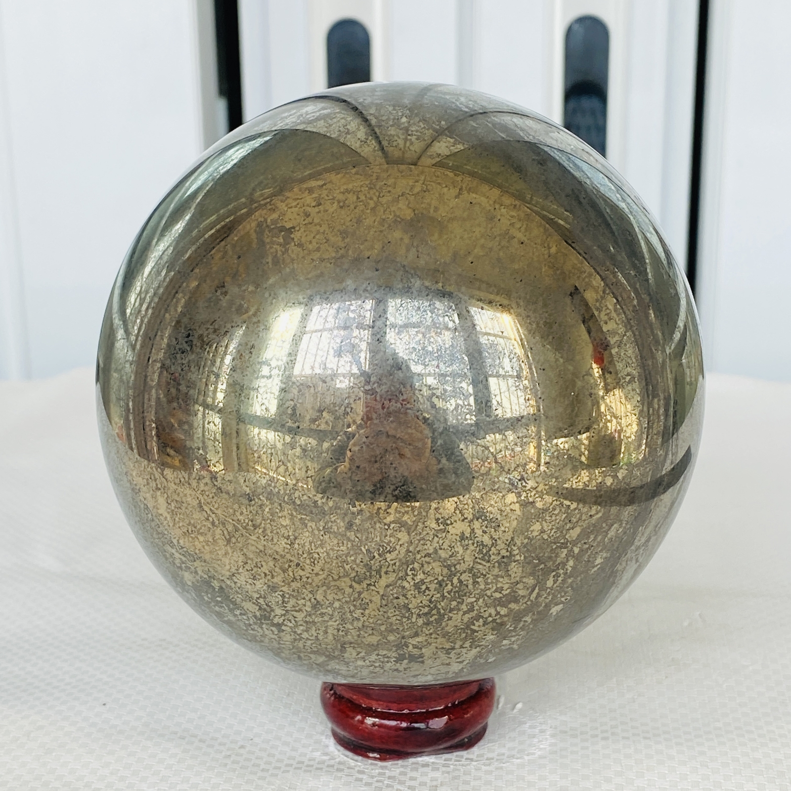 Natural Chalcopyrite Quartz Crystal Ball Energy Reiki Healing 3040G