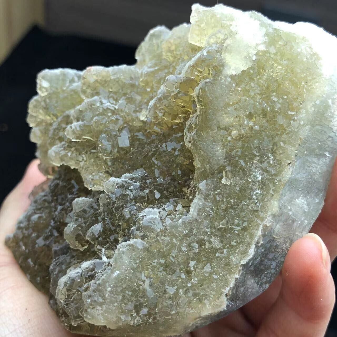 454g Rare Translucent Deep Yellow Spherical Fluorite Crystal Mineral Specimen