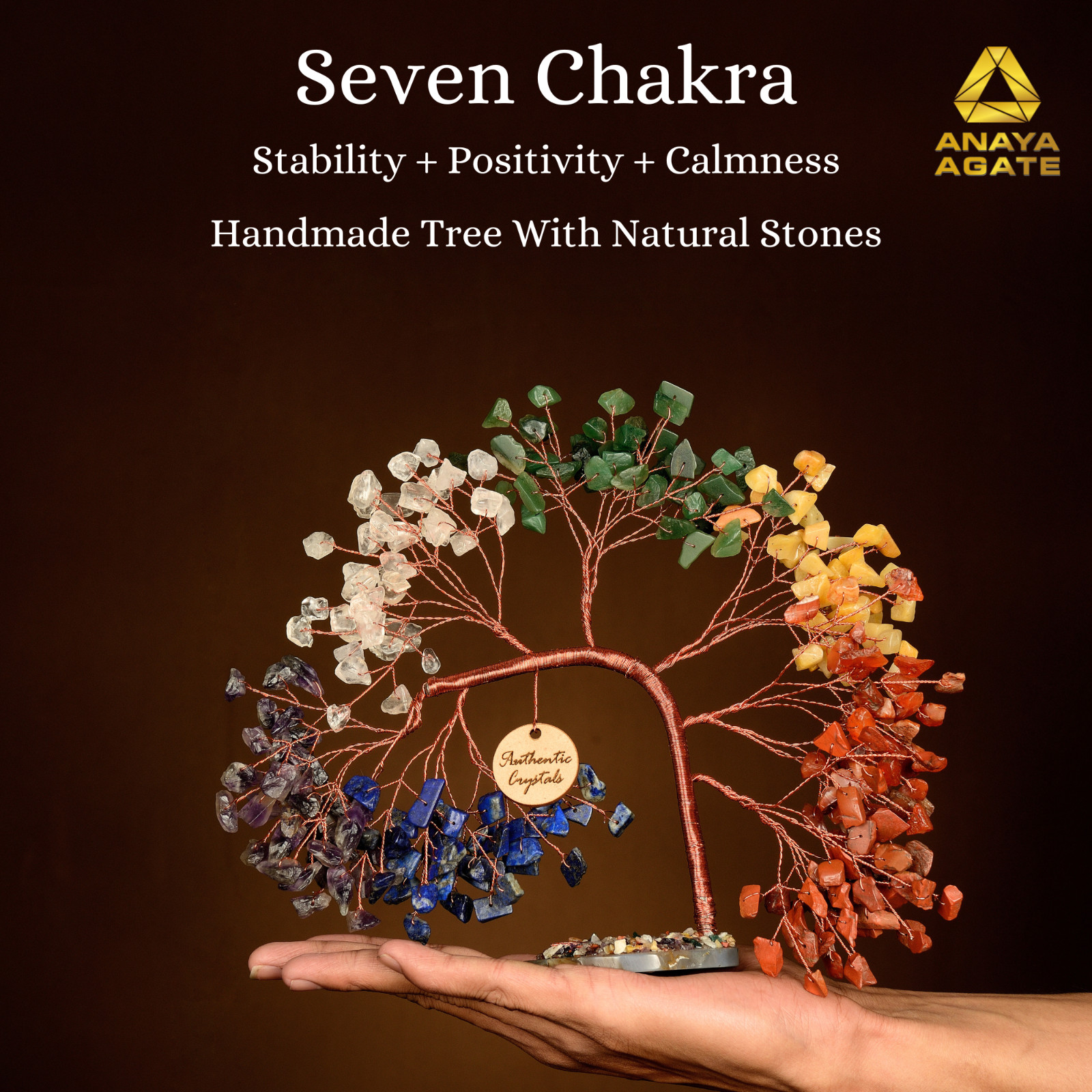7 Chakra Crystal Tree of Life for Home Office Decor, Crystals and Healing Stones