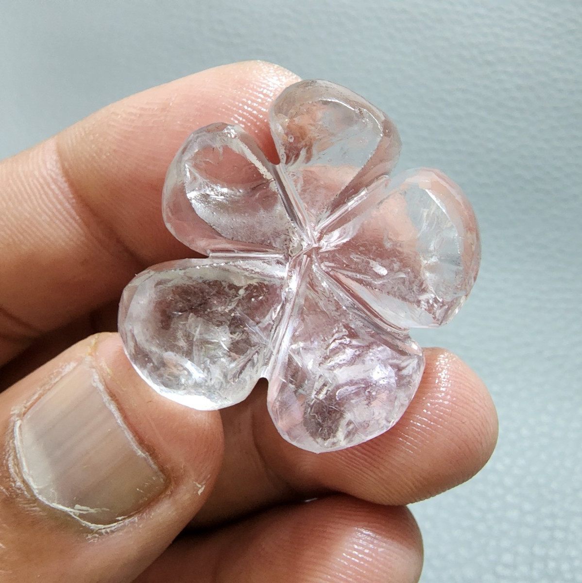 84 Crt Fabulous A+ Pink Amethyst Flower Carving Gemstone Jewelry Making Carving