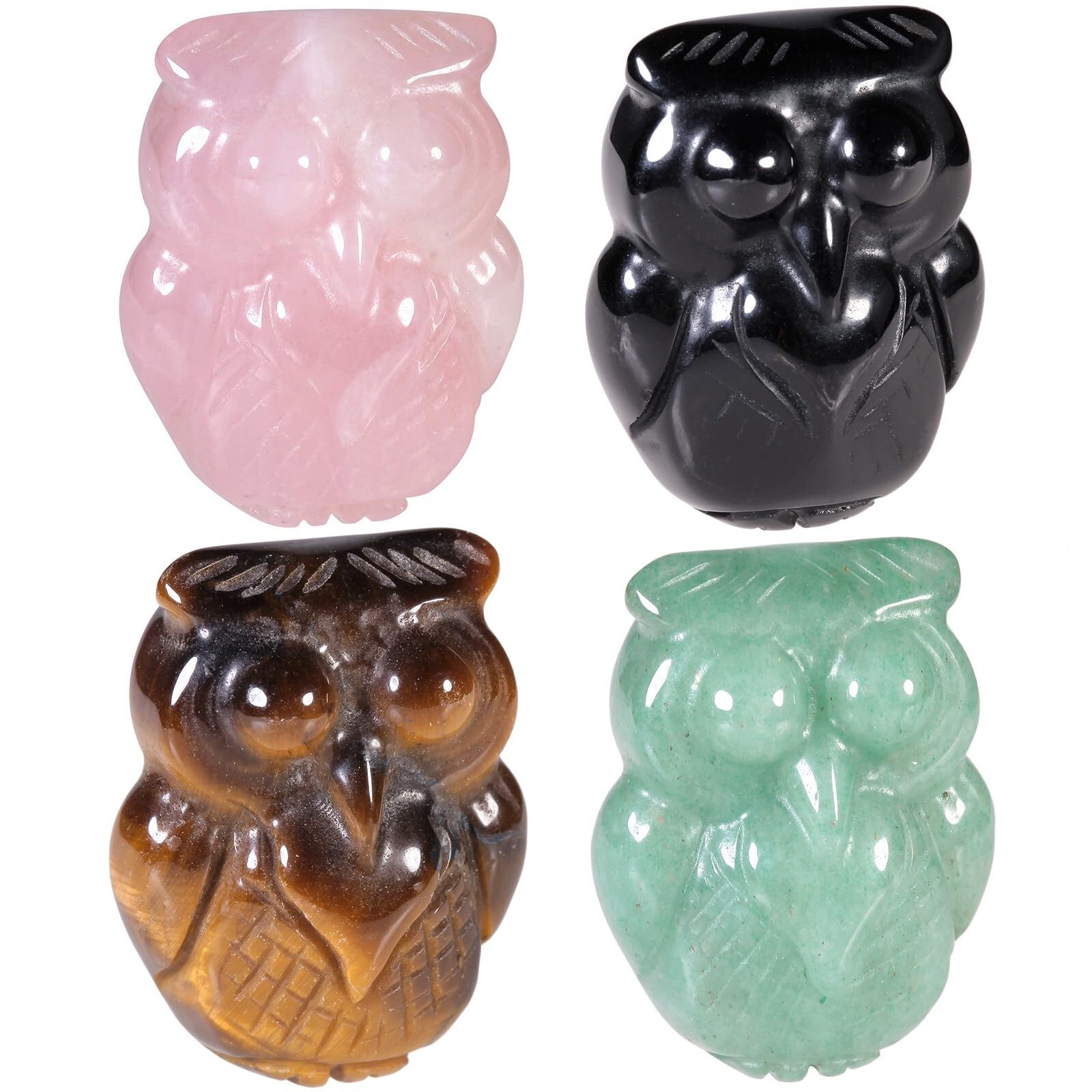 mookaitedecor Bundle – 2 Items: Set of 5 Assorted Crystal Skull Sculpture & 4…