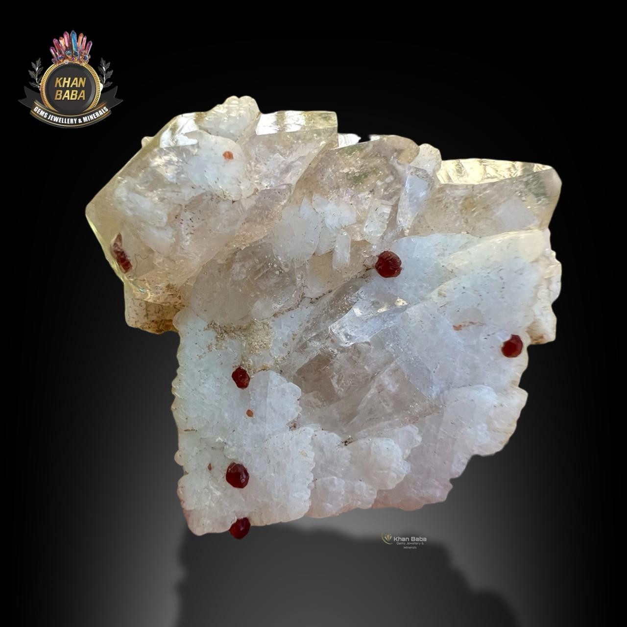 49GM | Natural Red Garnet Etched & Quartz Crystal Specimen | Skardu Pakistan.