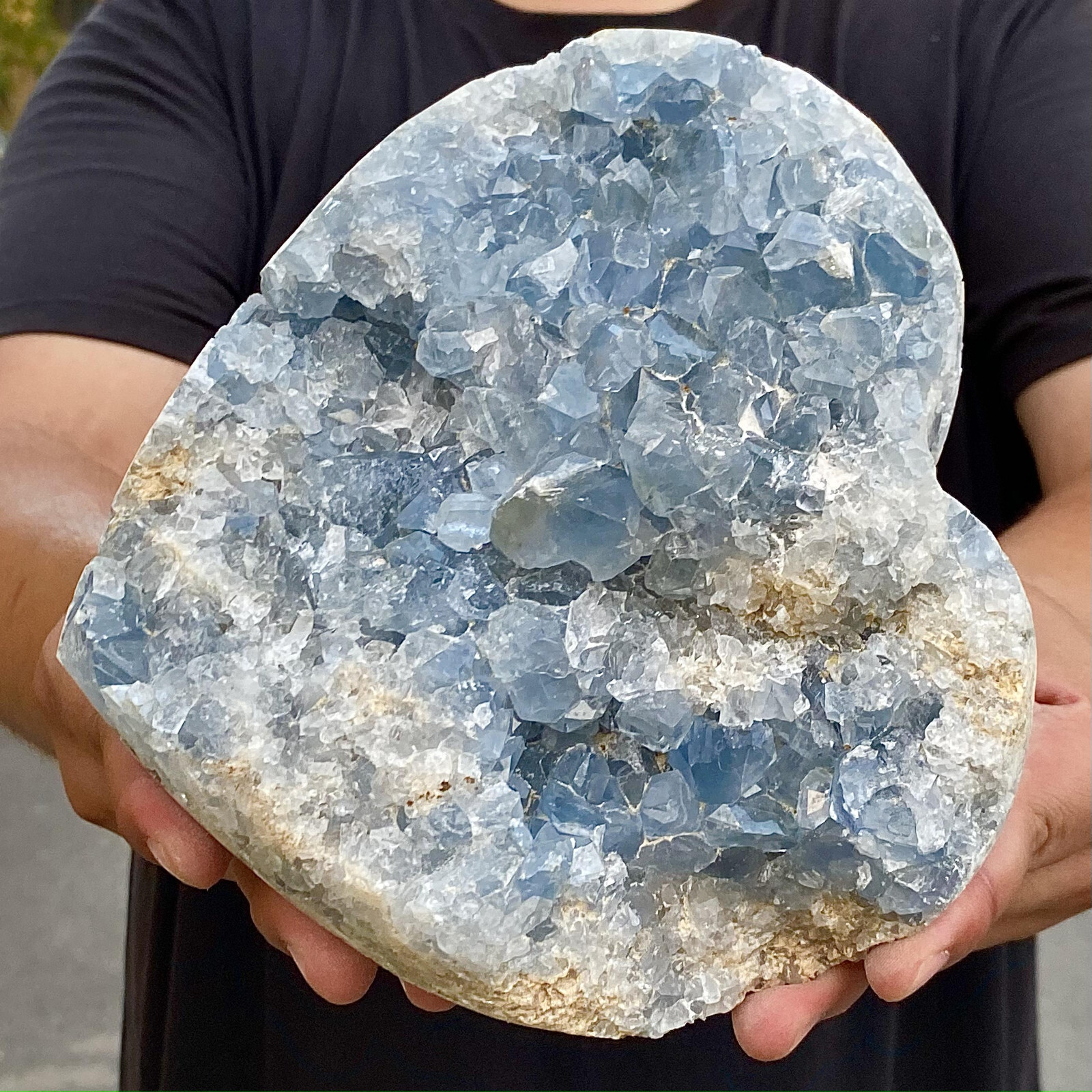 9.46LB Natural blue crystal cave heart-shaped original ore restoration