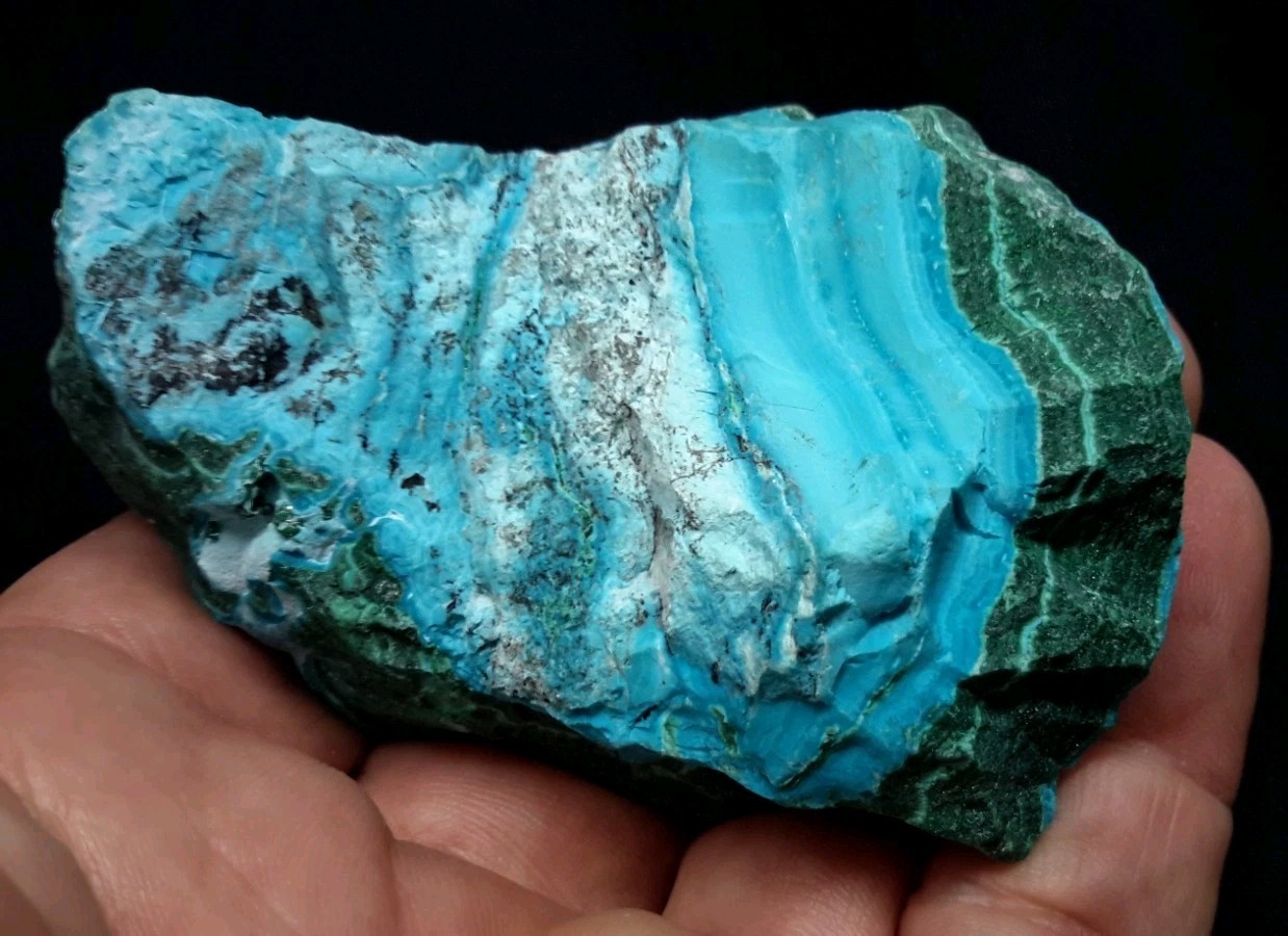 3″ CHRYSOCOLLA on MALACHITE from the Democratic Republic of Congo