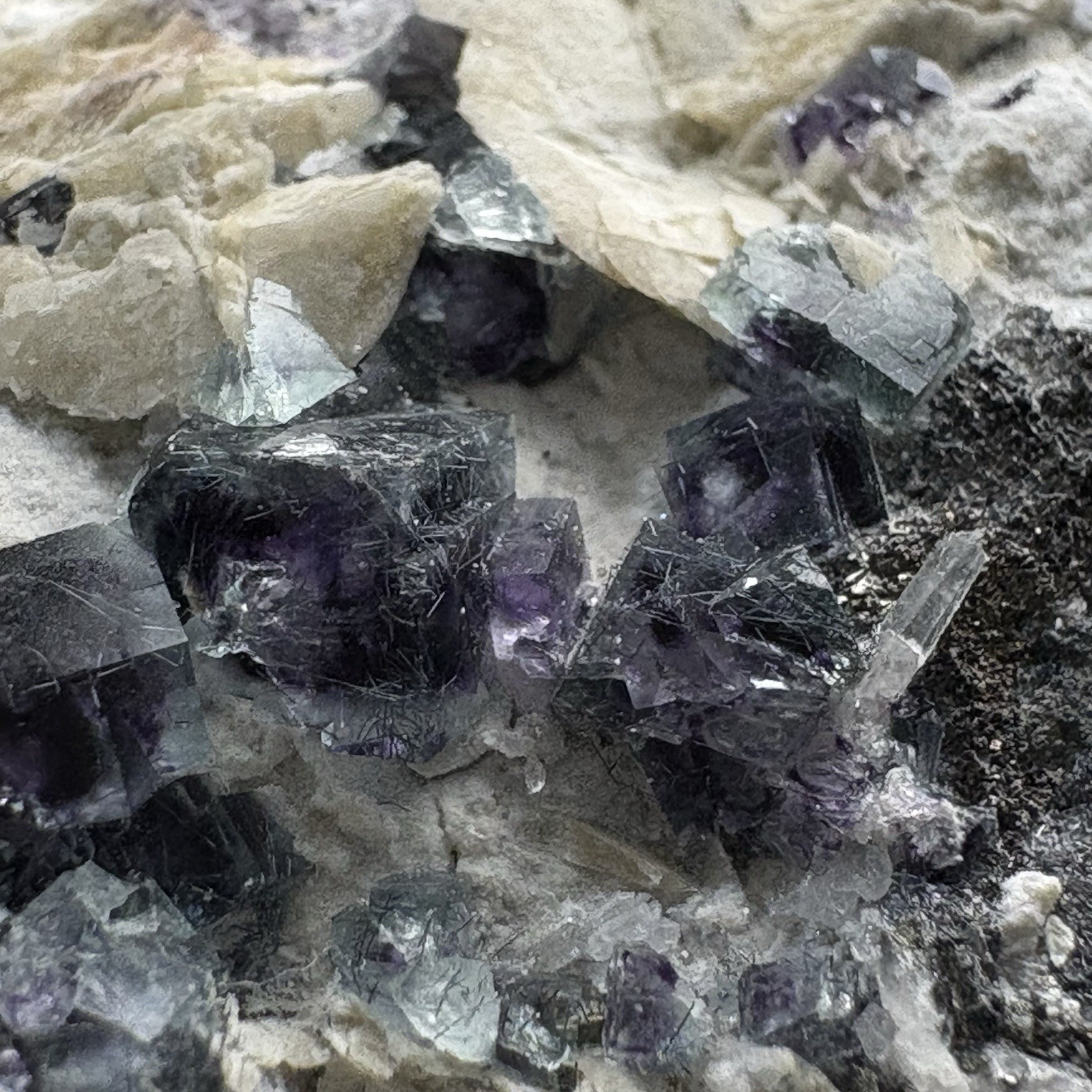 Natural Phantom Fluorite w/ Rutile & Quartz Cluster Raw Specimen Inner Mongolia