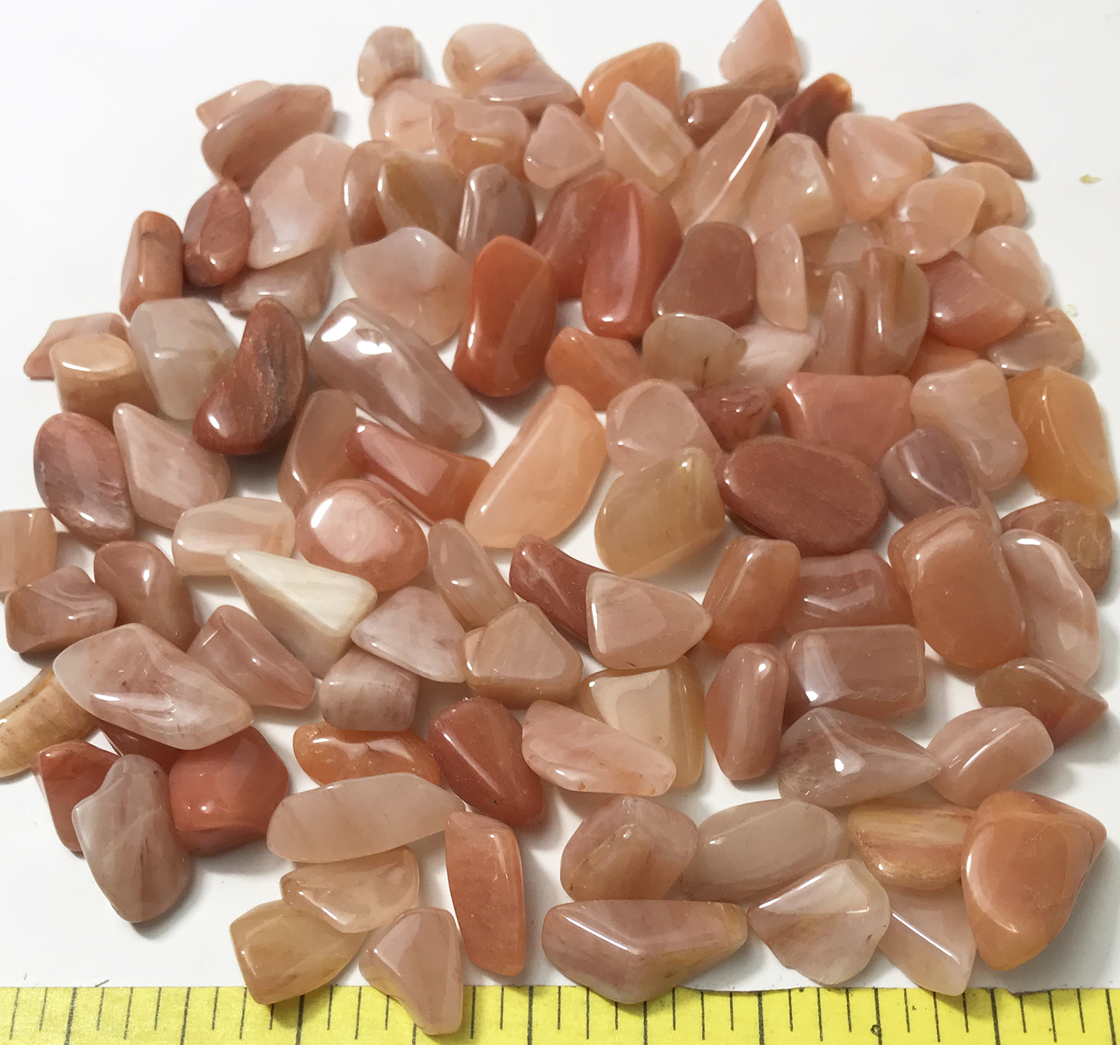 QUARTZ PEACH Small (12-20mm) peachy polished stones. 1/2 lb