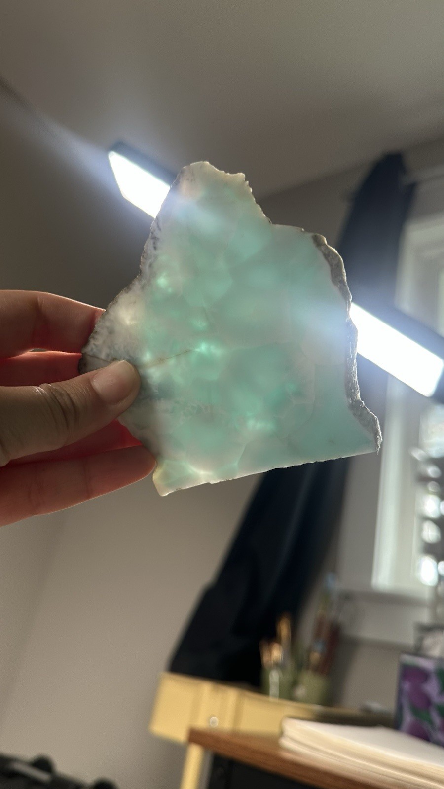 Spiritual Healing Larimar Natural Authentic Slab Rough Blue Gem Stone 98g