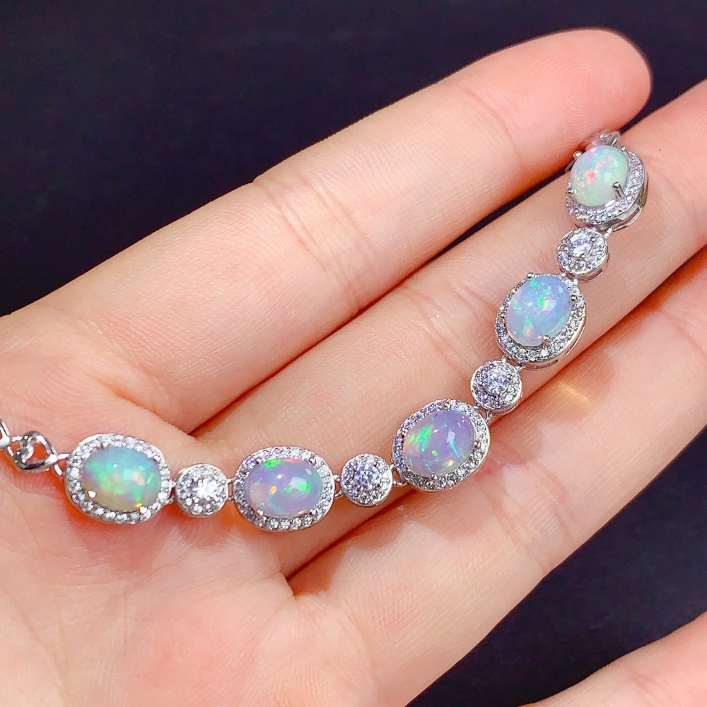 high quality Opal bracelet Gemstone S925 Silver Plated18K Gold Jewelry Fashion