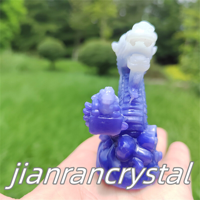4″ Luminous Stone Dragon Skull Resin Decor Skull Reiki Chinese Dragon 1pc