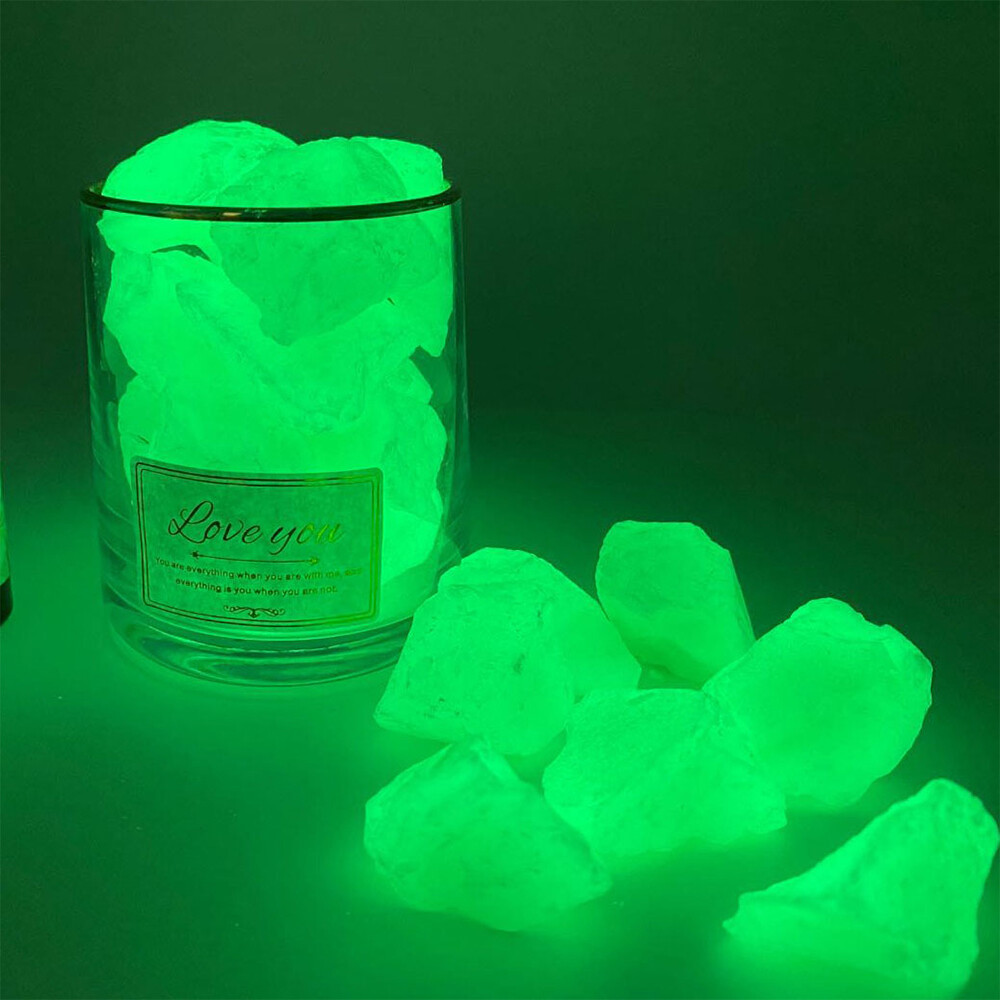 Glowing In The Dark Stone Luminous Rough Crystal Quartz Healing Reiki Mineral
