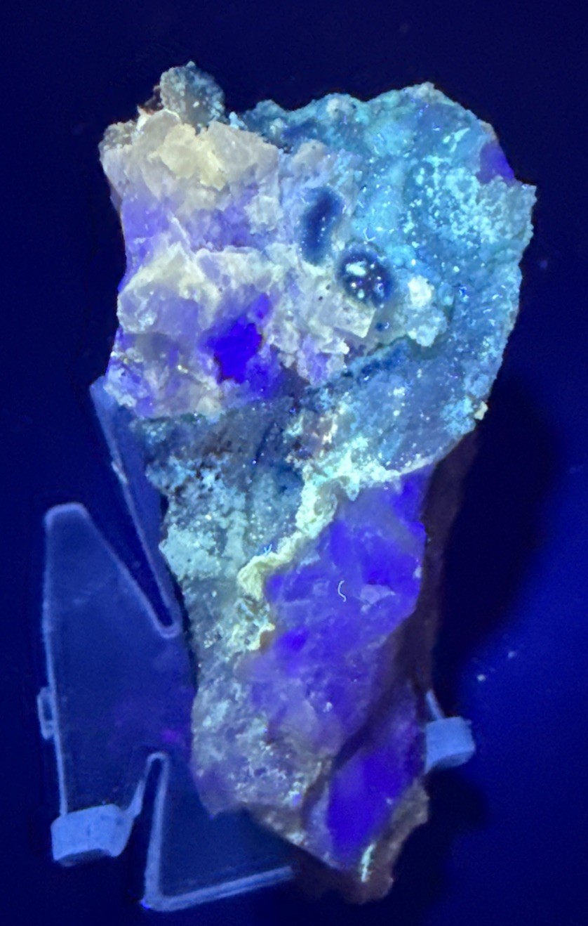 Natural Cyantrichite ,Aragonite, Fluorite & Gibbsite Specimen! Minerals, UV 👀!