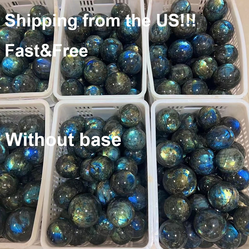 40mm Natural Multicolor Labradorite Ball Quartz Crystal Sphere Reiki Healing NEW