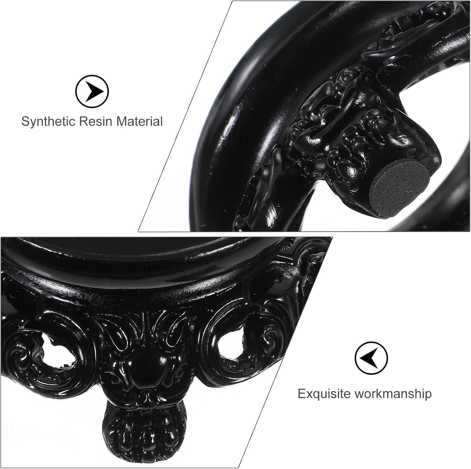 Black Wooden Display Stand for Crystal Sphere Quartz Ball Holder, Hollow Wood St