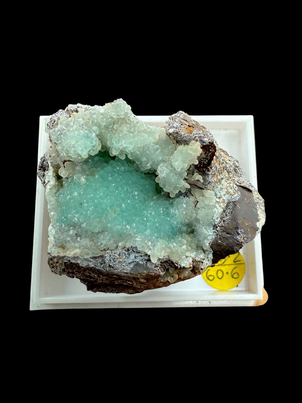 Blue Smithsonite Crystals : Hilarion Mine . Attica , Greece 🇬🇷