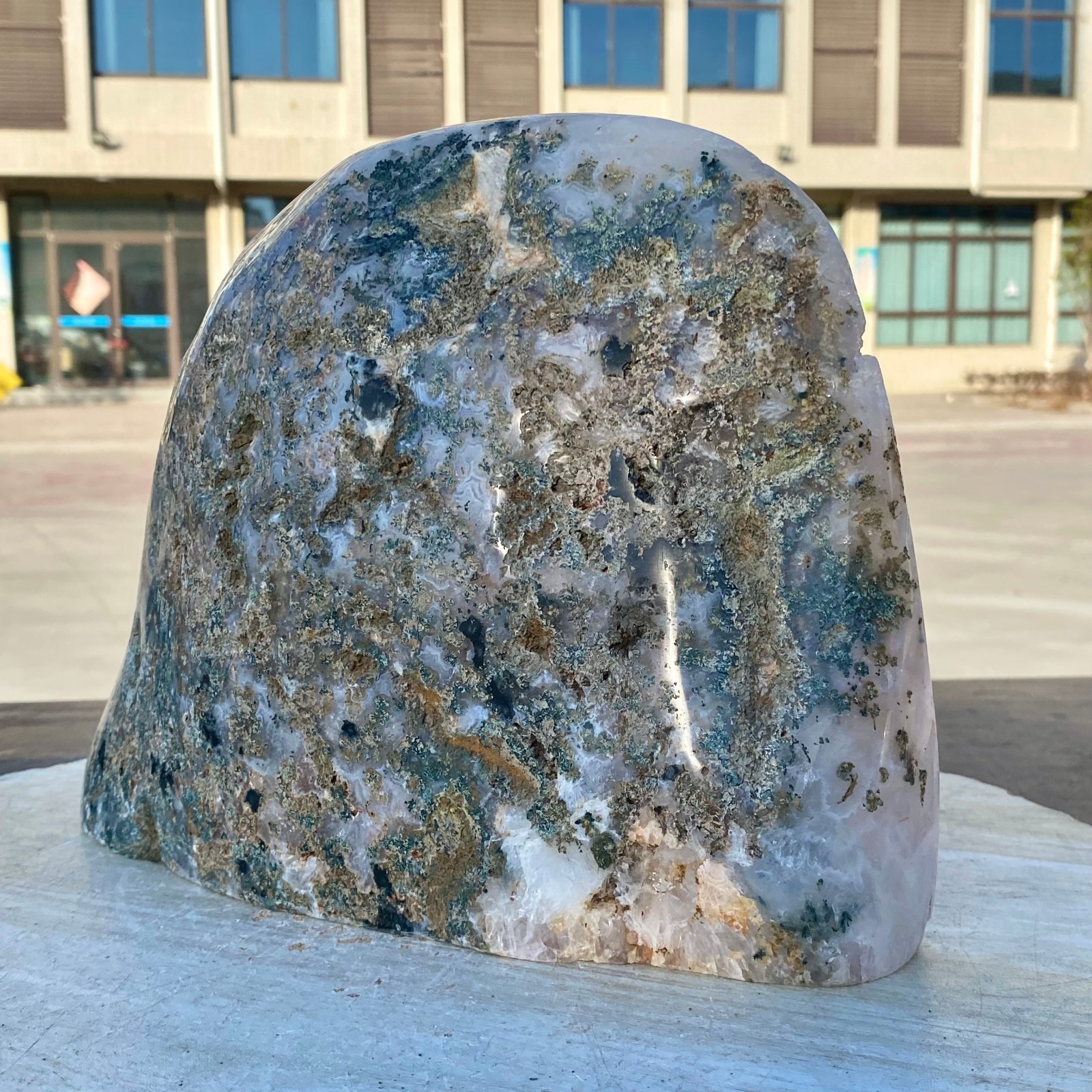 12.8LB Natural agate Amethyst geode quartz cluster crystal Cathedral specimen He