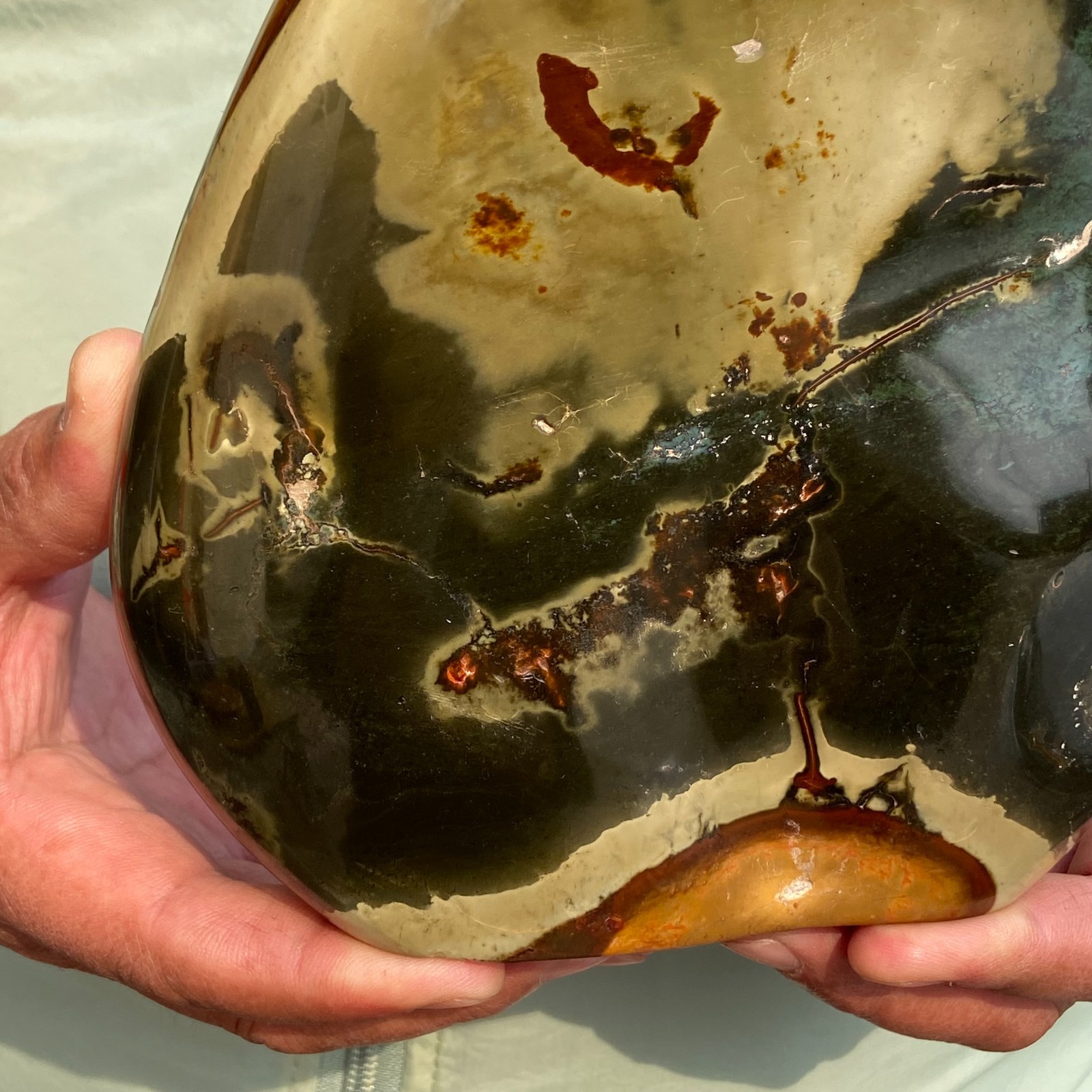 3.92LB Top Polychrome Ocean Landscape Jasper Stone Mineral Display Specimen