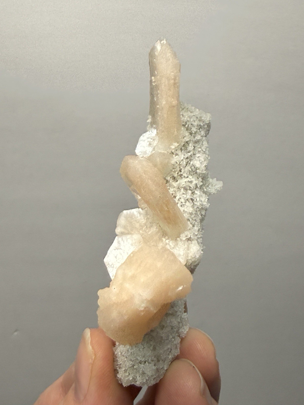 Gemmy Stilbite Crystals on Volcanic Stalactite | Deccan Traps, Maharashtra India