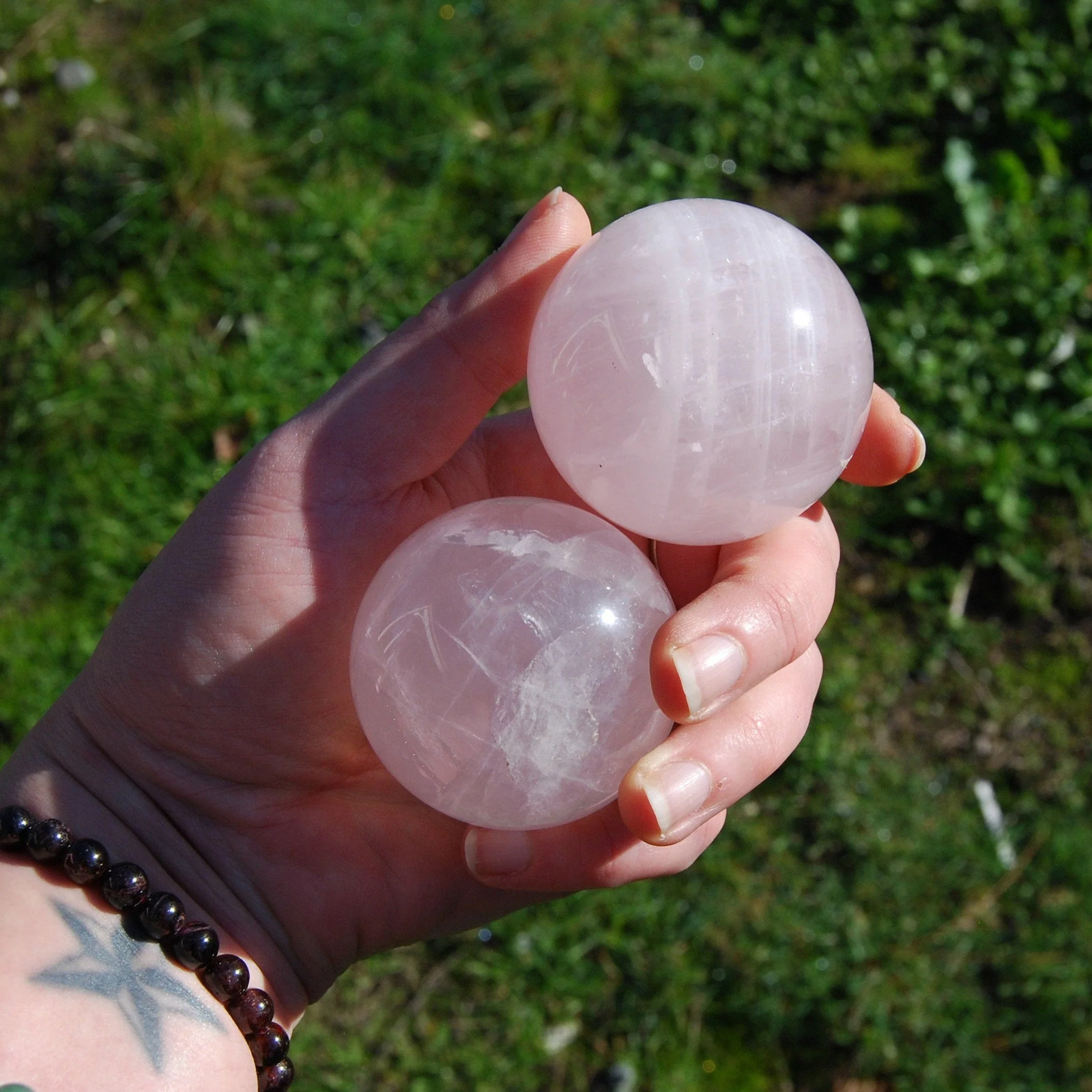 ONE Gemmy Rose Quartz Crystal Sphere, Many Sizes, Brazil
