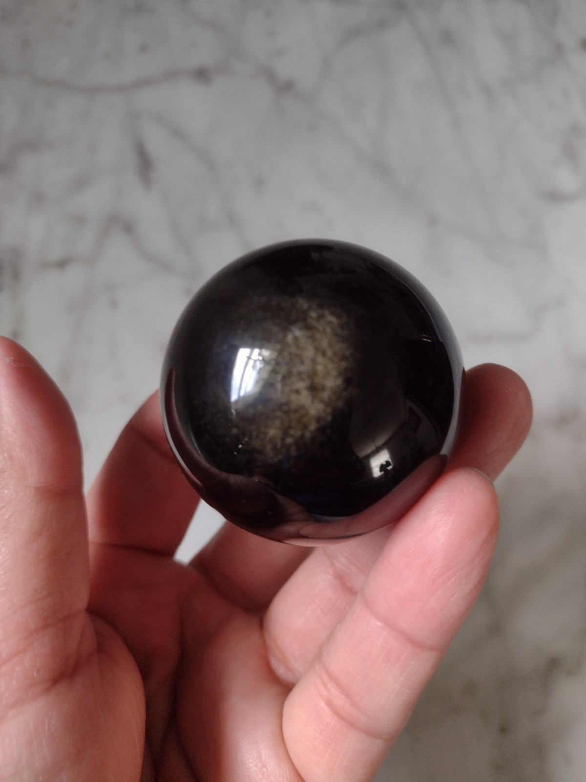 45mm Goldsheen Obsidian Sphere Carving Crystal Stone Ball