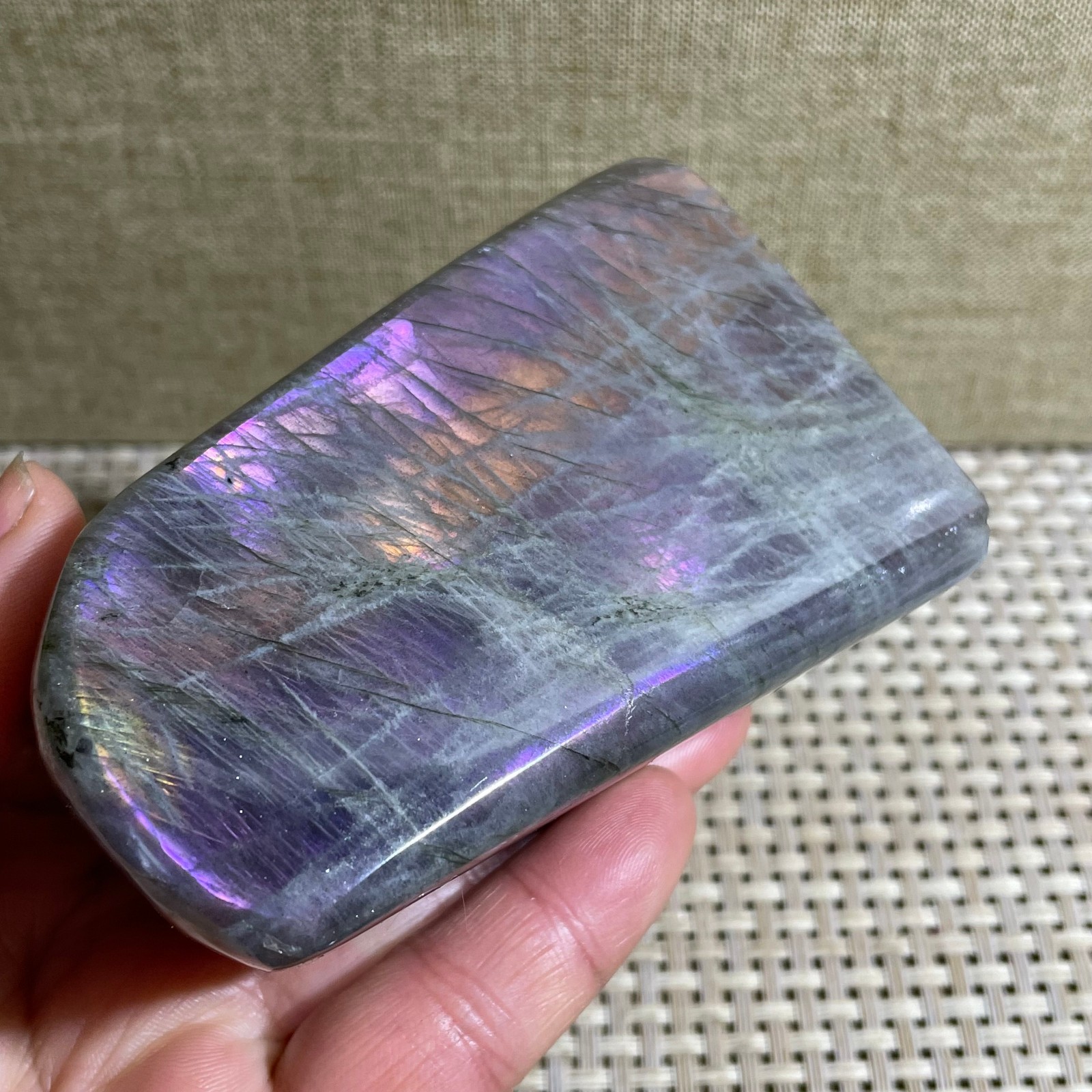 Rare Flashy Labradorite Slab Crystal Rough Gemstone Raw Labradorite Rough 345g