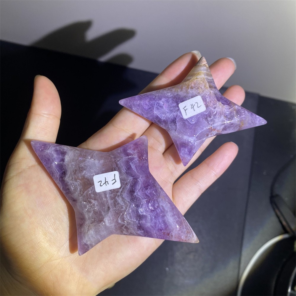 0.6LB 9.3″Natural Amethyst Agate Meteor Diamond Crystal Reiki Heal Carving Decor