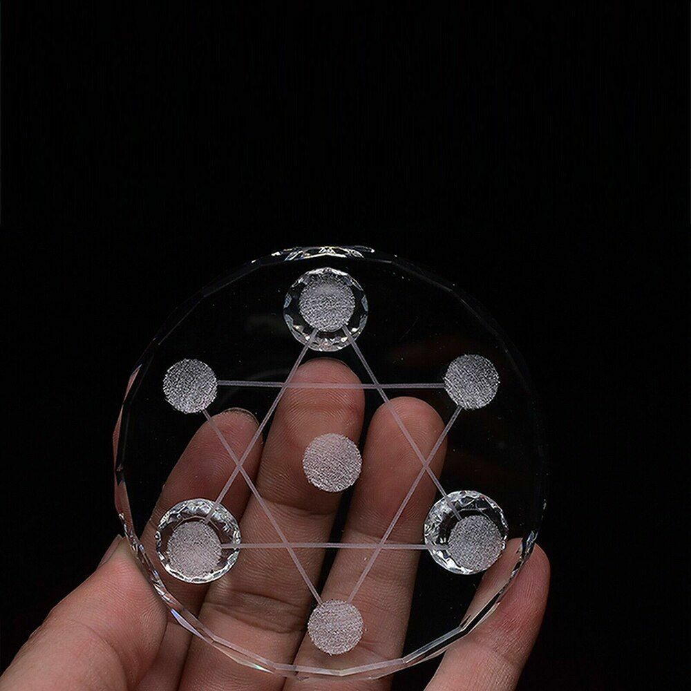 Asian Clear Polished Star Array Plate Quartz Crystal Healing Balls Sphere Stand