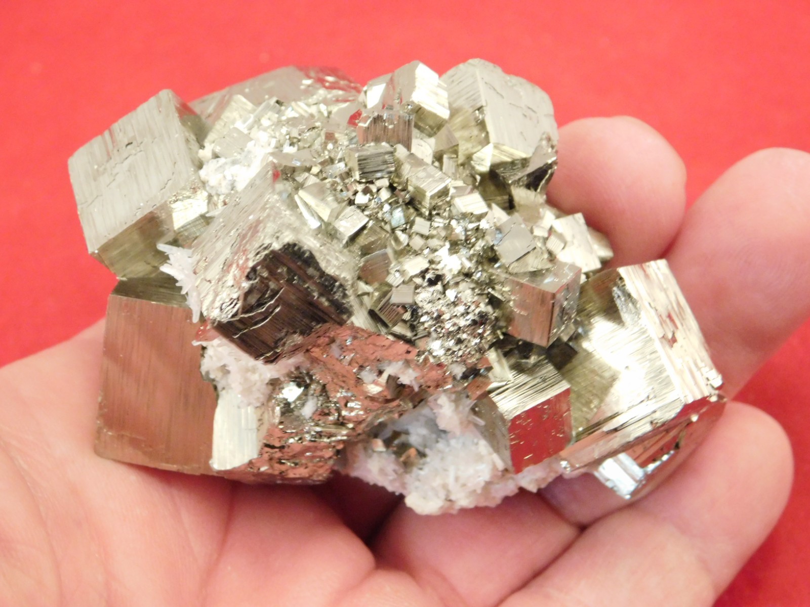 wOw! Larger! Super Nice! PYRITE Crystal CUBE Cluster Huanzala Mine Peru 247gr