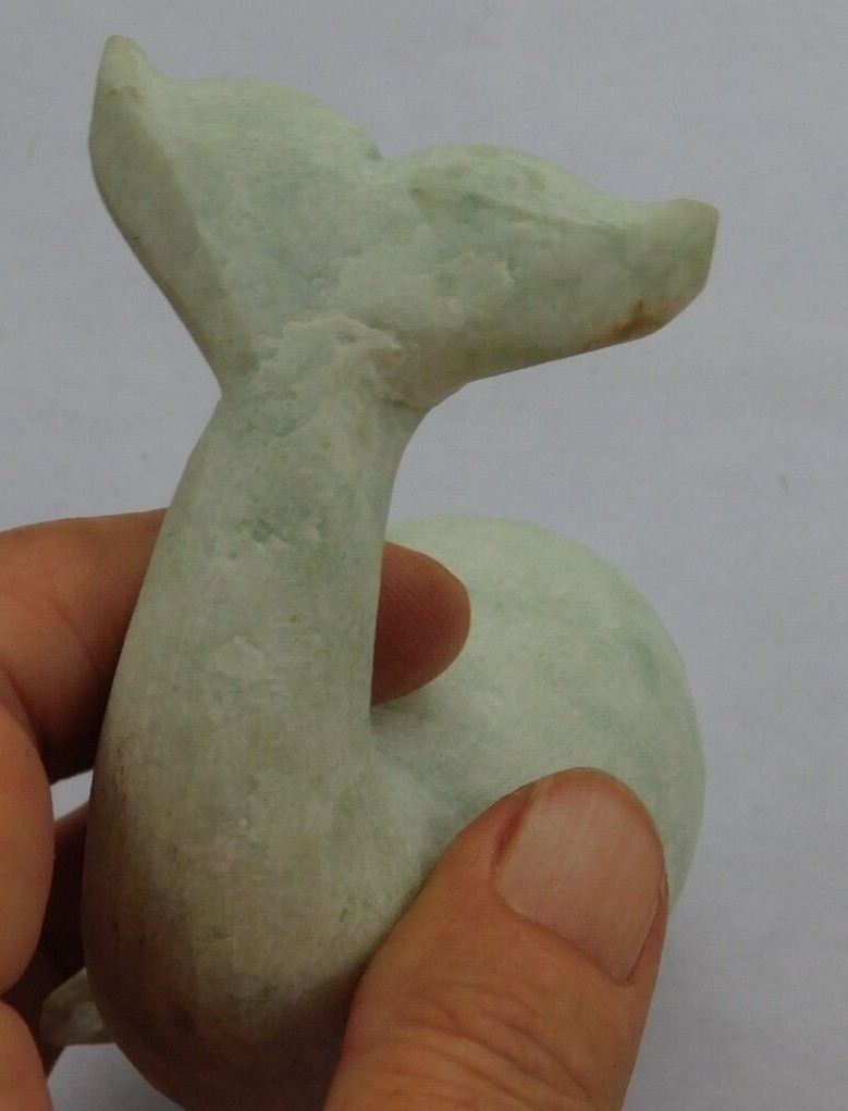 Dolphin Figurine Soapstone Hand Carved Almost 4 inches