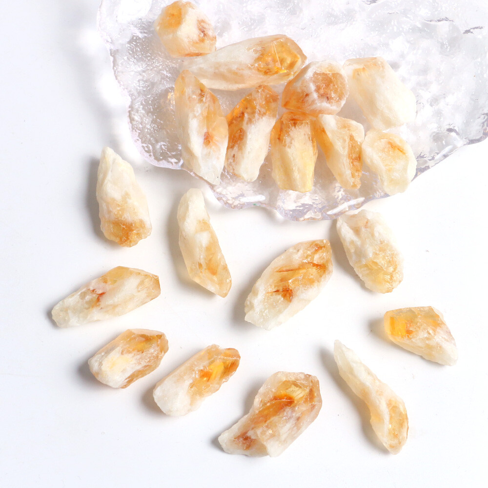 50g/100g Natural Brazil Citrine Stone Rough Rock Quartz Healing Reiki Crystal