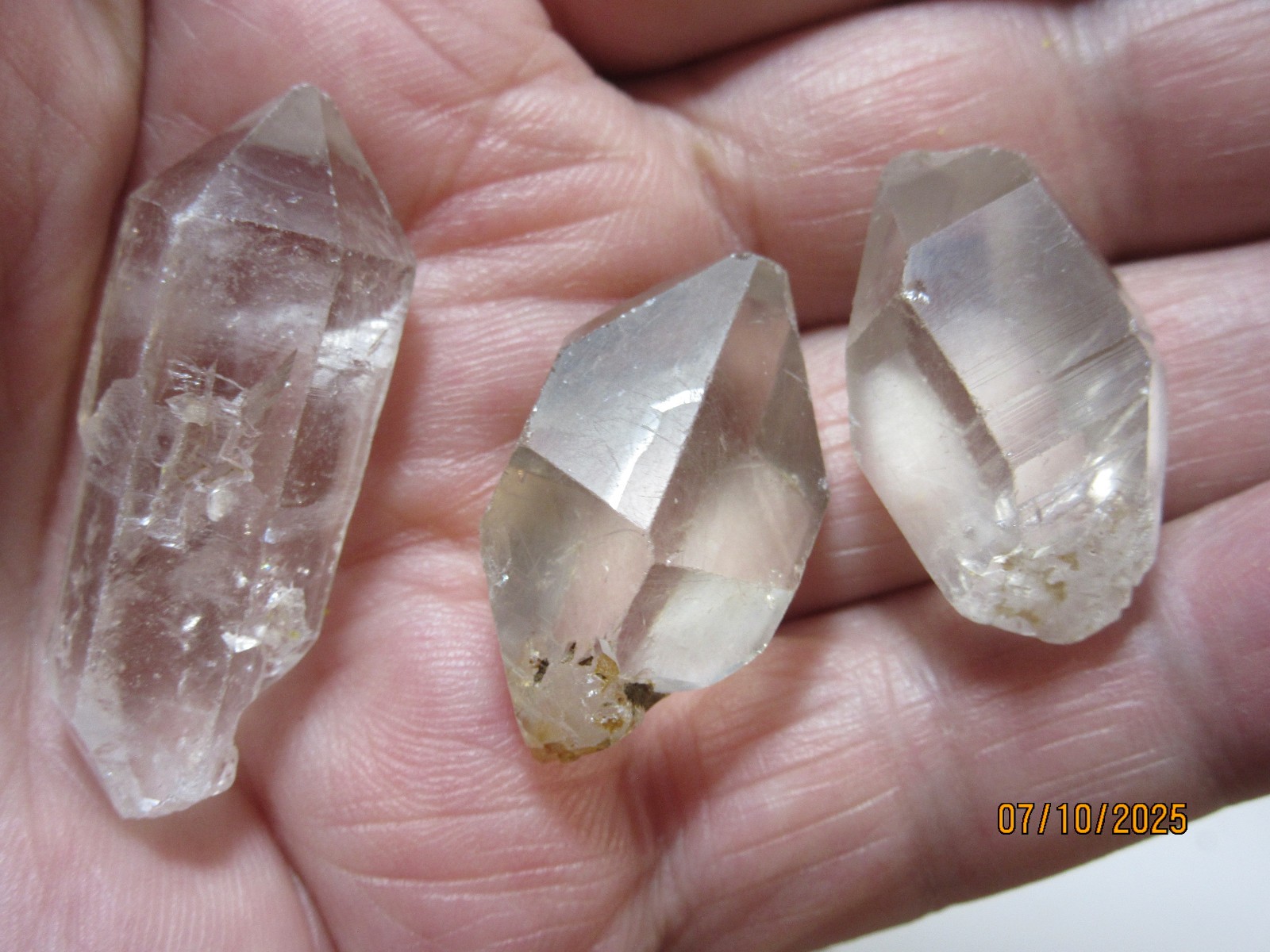 3 Tibetan Clear Quartz Crystals Terminated 1 1/2″ Point TSQ-4