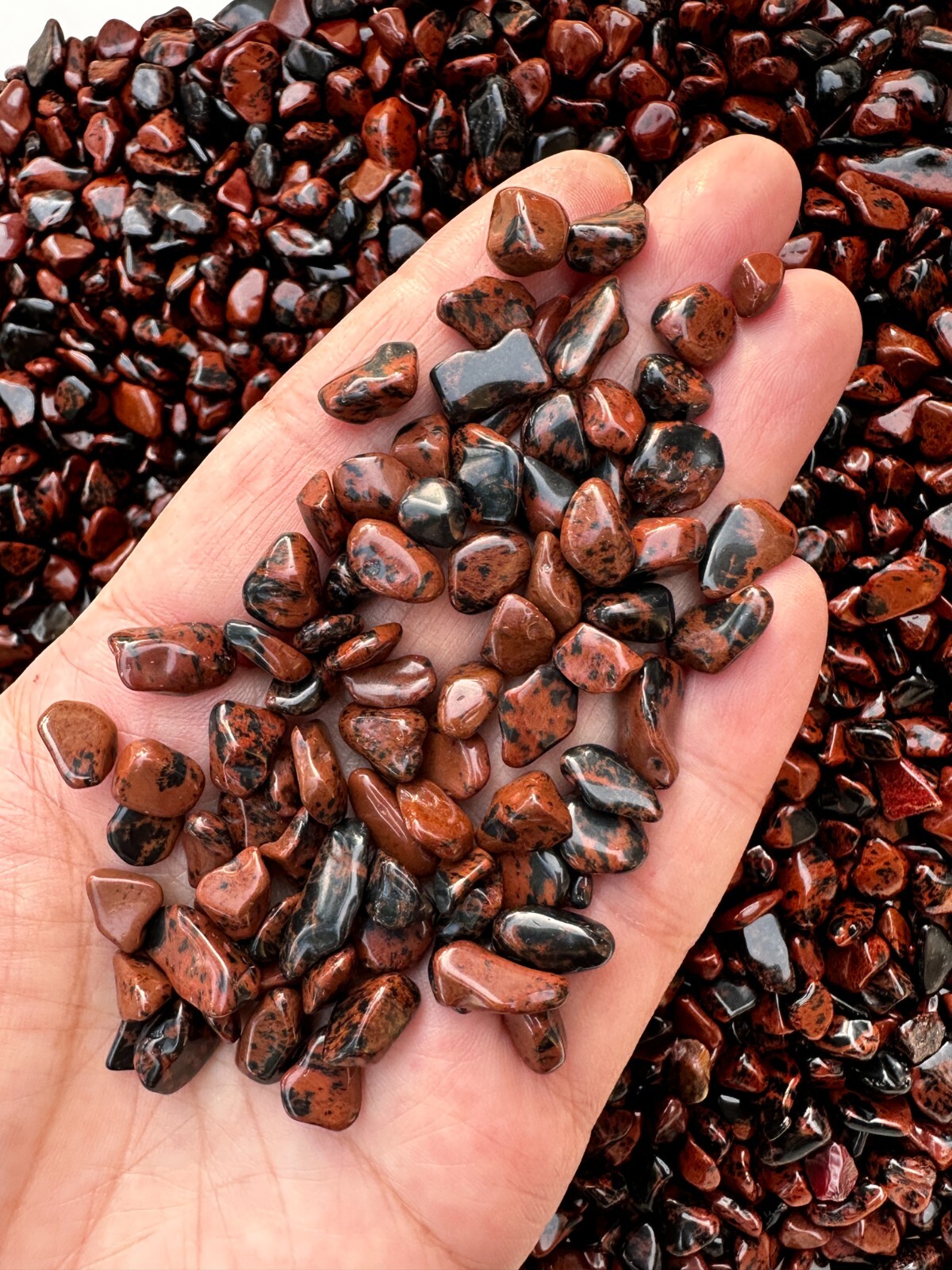 Grade A++Mahogany Obsidian Semi Tumbled Gemstone Mini Chips 5-12mm,Wholesale Lot