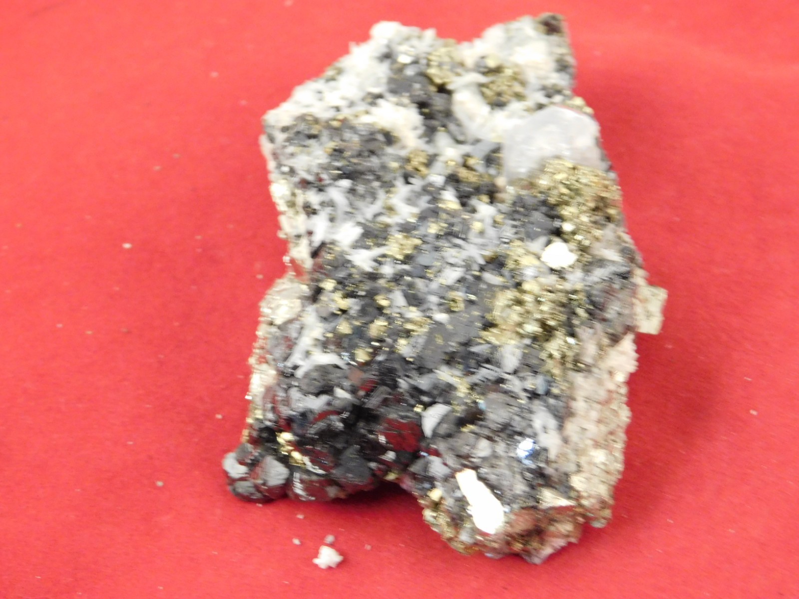 Sphalerite Crystal Cluster with Chalcopyrite Calcite and Pyrite 116gr