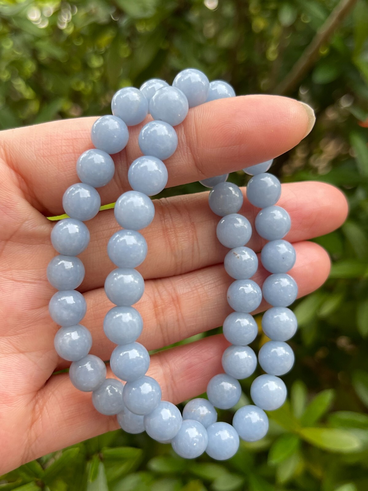 Grade A++ Angelite Crystal Bead Bracelet 8mm,Genuine Gemstone Bracelet,Bulk Lot