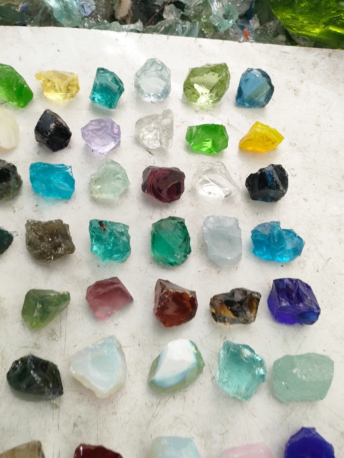 1.49kg(EB150)63pcs/63 Colours Rare Combination of Andara Crystal Monatomic