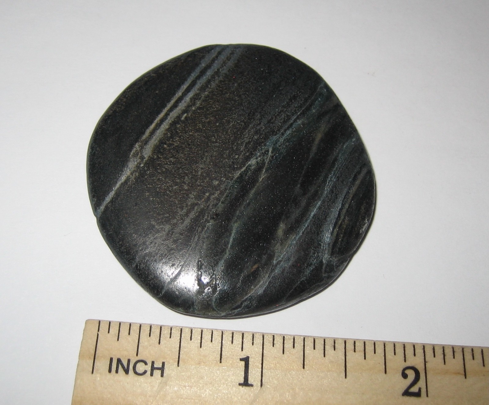 RARE! 1.9″ x 1.8″ POLISHED FLAT NATURAL ‘ISUA STONE’ PALM STONE MINERAL 42.5g *5