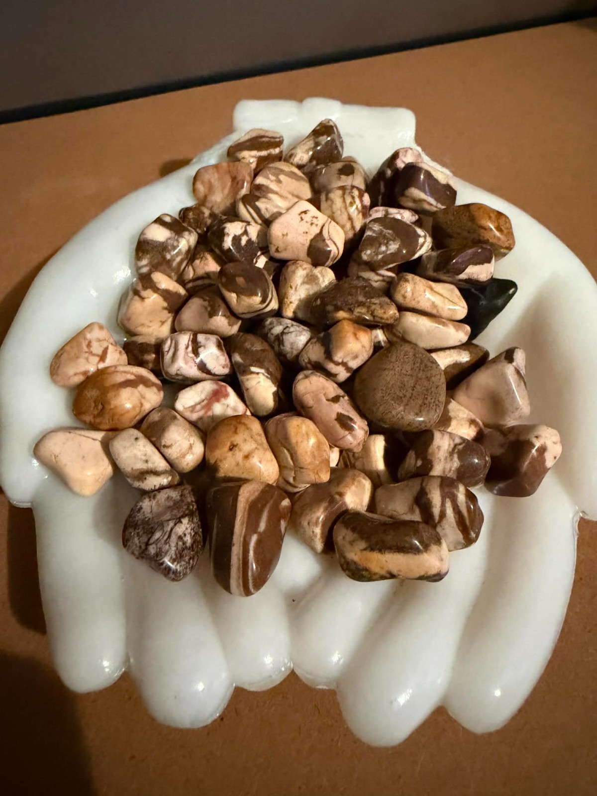 Bulk Wholesale Lot Small Tumbled Zebra Jasper Crystals 100+ pcs, 1lb 9.7 oz wt