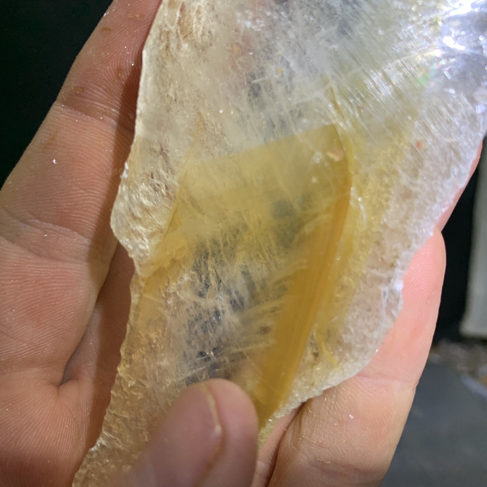 Clear Selenite Golden Phantom aka: Gypsum | Utah