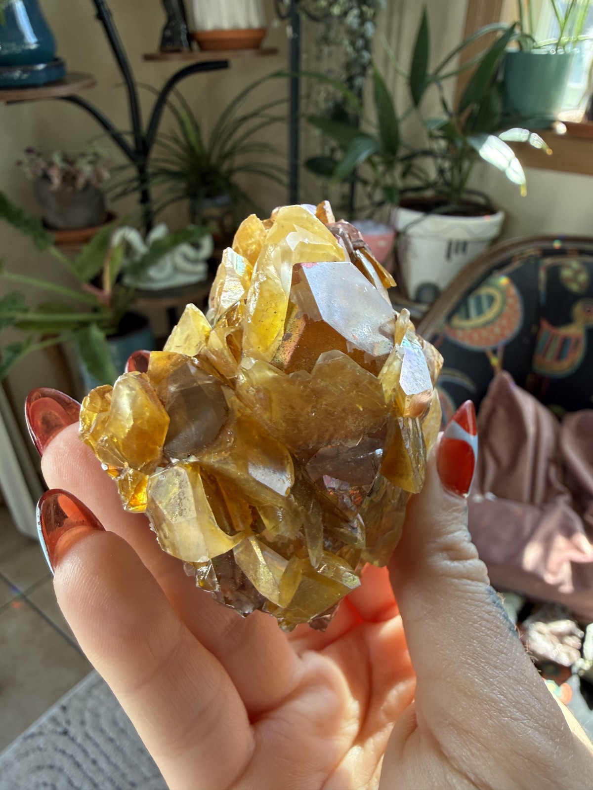 Rare Iridescent Orange Calcite Crystal Cluster – Hengyang, Hunan, China – 7.05oz