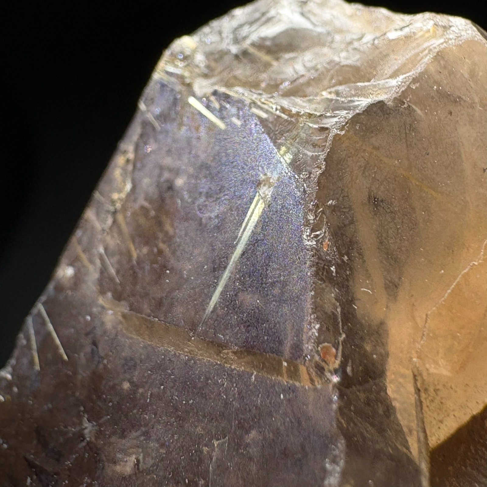 Natural Crystal Smoky Quartz with Golden Rutile Inclusion Meditation Healing 727