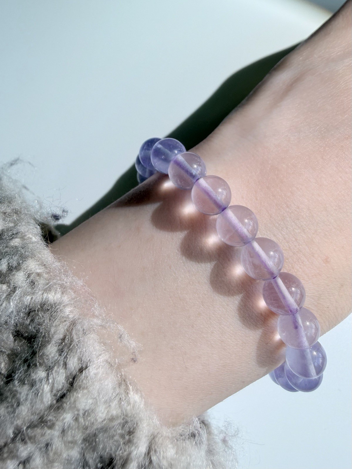 Translucent Natural Lavender Soft Purple Fluorite Bracelet 7mm